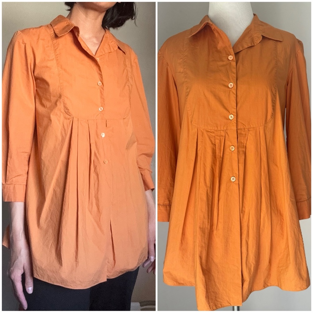 Marni Cotton Poplin Pleated Button-Up Shirt